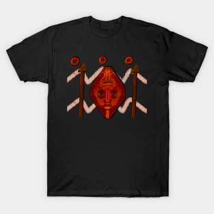 Tribal warrior spear and shield ethnic cultural design ii T-Shirt